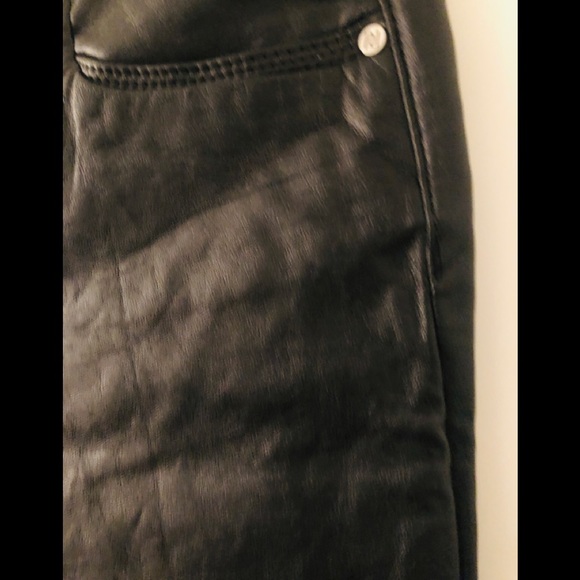 River Island Super Skinny Leather Look Jeans - Picture 4 of 9